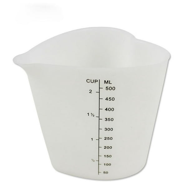 Measuring Cups Heart Shape Thicken Soft Flexible Pinch Pour Cup 500ML Silicone 